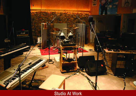 Studio A in midst of recording session