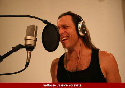Professional Session Vocalists with a wide variety of vocal ranges available for back-up vocals, harmonies and voice-over work